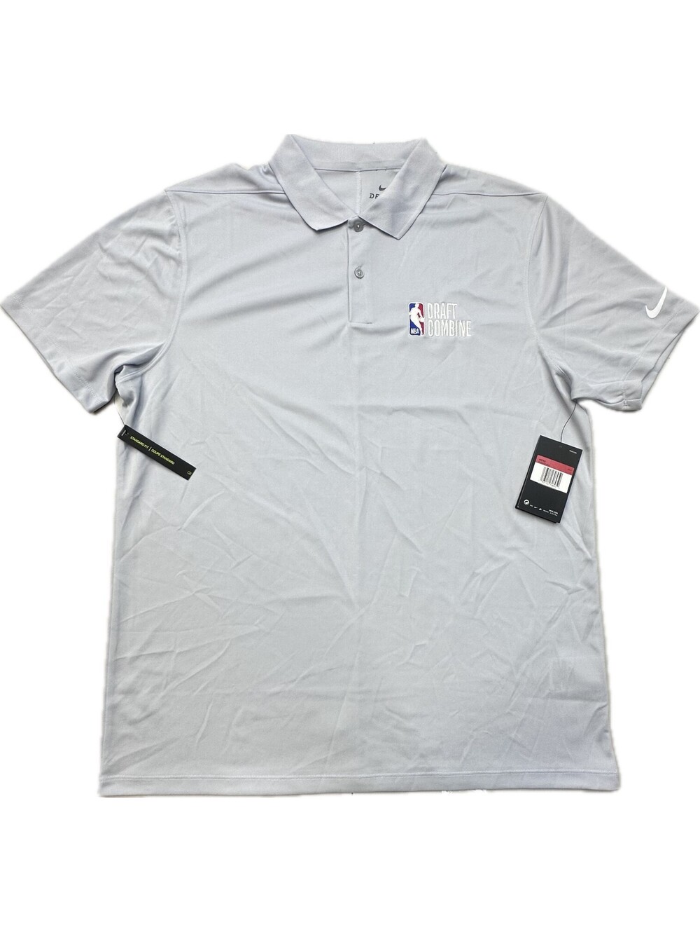 Nike NBA Draft Combine Polo Mens Large Dri-FIT Sky Grey Basketball NWT